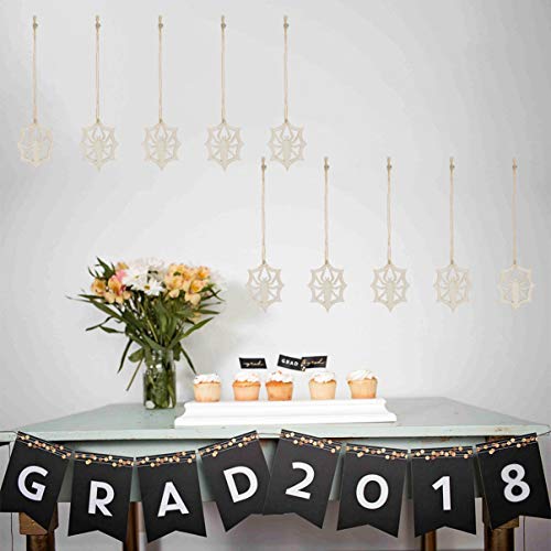 MAGICLULU 10 Pcs Wooden Slices Spider Web Ornaments Unfinished Wood Cutouts Animals Halloween Wood Cutouts Halloween Tree Spider Webs Wedding MAGICLULU