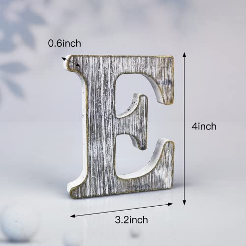 WOODOUNAI 4 Inch Wood Letters Unfinished Rustic Wood Letters for Wall Decor Decorative Standing Letters Slices Sign Board Decoration for Craft Home woodounai
