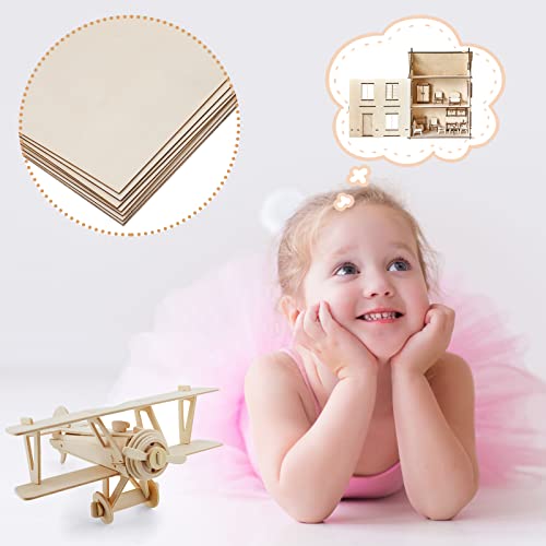 24 Pcs 1/8 Inch Balsa Wood Sheets for Crafts 3 mm Thick Craft Wood Unfinished Plywood Thin Wood Sheets for Drawing Painting Engraving Laser Cutting Vicenpal