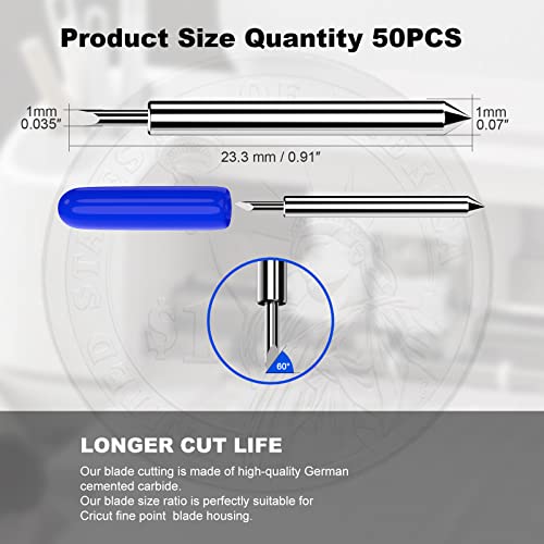 50PCS Replacement Deep Point Blades Compatible with Explore Air/Air 2/Air 3/, Cut Blade Compatible with Maker/Maker 3/Expression Machines, Cut Aleybloodes