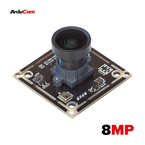 Arducam 8MP IMX179 USB Camera Module, Wide Angle Lightburn Camera with 115°(H) M12 Lens, Single Microphone for Windows, Linux, Android, and Mac OS Arducam
