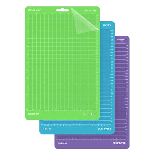 REALIKE 8.5”x12” Cutting Mat for Cricut Joy Xtra (StandardGrip, LightGrip, StrongGrip 3 Mats), Variety Adhesive Cutting mats for Cricut Joy Xtra REALIKE