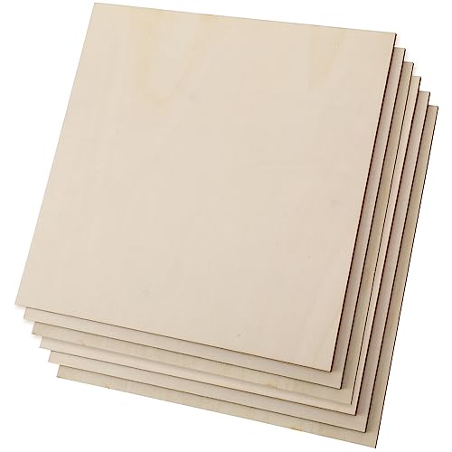 12 Pack Basswood Plywood Sheets 12 x 12 x 1/5 Inch-5 mm Thick Basswood Plywood Board Wood Squares Sheets Natural Unfinished Wood for Crafts, AWIZOM