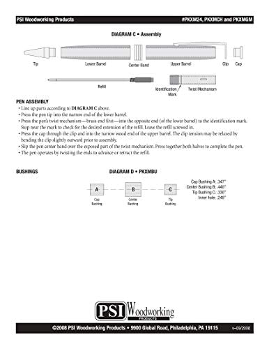 Penn State Industries PKXMPAK Trimline Pen Kit Variety Pack Woodturning Project (12pack) Penn State Industries