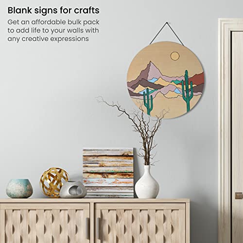 Arteza MDF Wood Slices, 10 Pieces, 5 x 11.8-Inch Circles and 5 x 9.05-Inch Squares, Smooth Unfinished Wooden Pieces, Craft Supplies for DIY Projects, ARTEZA