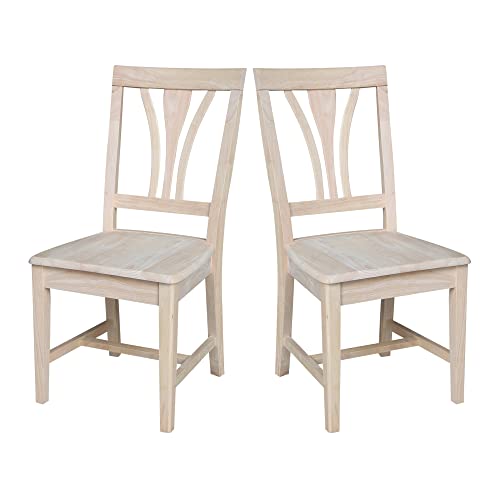 International Concepts Pair of FanBack Chairs, Unfinished IC International Concepts