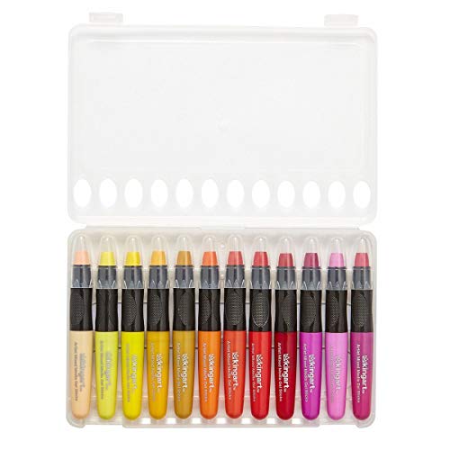 KINGART 580-48 GEL STICK Set, Artist Pigment Crayons, 48 Unique Colors, Water Soluble, Creamy, and Odorless, Use on Paper, Wood, Canvas and more KINGART