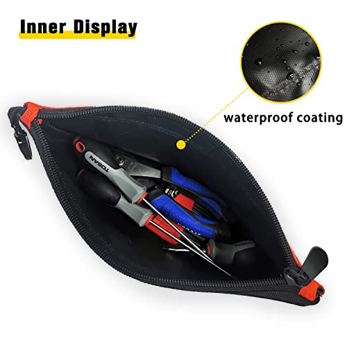 IRONLAND Small Tool Pouches with Zipper Small Tool Bags Waterproof 1680D Tool Pouch Bags for Men Mutipurpose Tool Storage Organizer 4 Pack IRONLAND