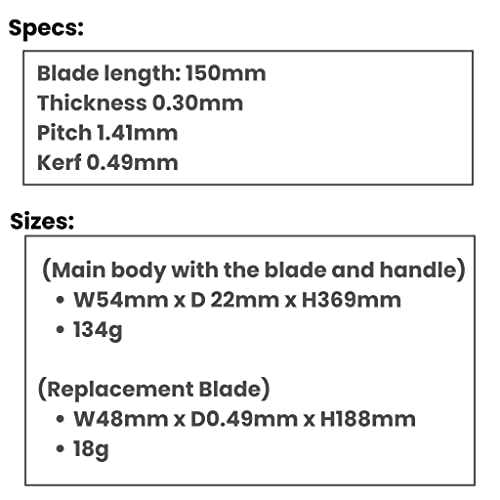 Z-saw Dozuki Piercing 150, Mini Panel Saw New Model with Resin Handle, English Replacement Manual Included, Japanese Hand Saw (Mini Panel Saw) Z-saw