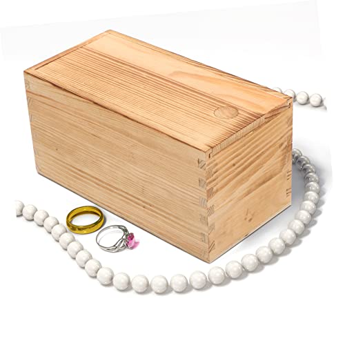 COHEALI 5pcs Box earring storage case sliding cover wooden drawers old fashioned desk top decor Headband decorative wood jewelry rack unfinished COHEALI