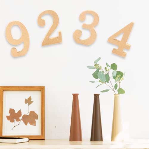 AOCEAN 4 Inch Wooden Numbers for Wall Decor Crafts - Unfinished Blank Pine Wood - Designable and Paintable - Ideal for Holiday & Home Decoration AOCEAN