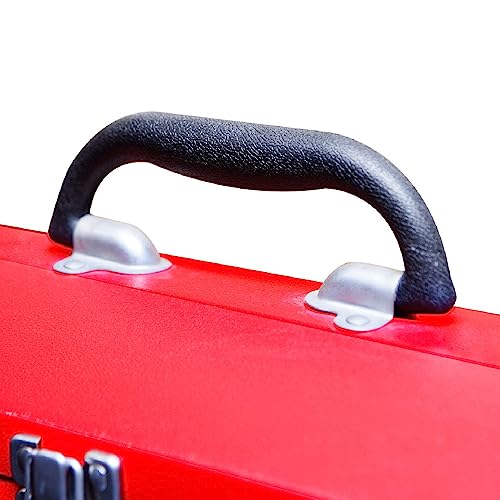 BIG RED ATB213 Torin 16" Hip Roof Style Portable Steel Tool Box with Metal Latch Closure, Red BIG RED