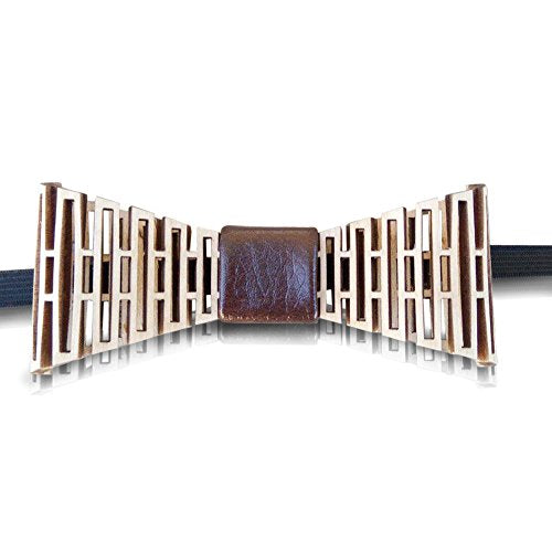 HatynkaUA Mens Wooden Bow Tie - 3D Unique Design Holiday Wedding Wood Bowtie- Necktie for Men HatynkaUA