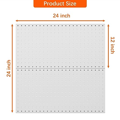 WALMANN Metal Pegboard Panels for Wall Garage Tools Pegboard Storage System for Garage, Workbench, Shed Modular Peg Board Organizer Board(Pack of 2, WALMANN