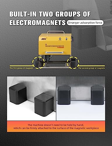 US Stock Pneumatic Marking Machine 150x80mm Powerful Metal Engraving Machine Depth 1mm Pneumatic Dot Peen Marking Machine for Letters Serial Numbers ZAC