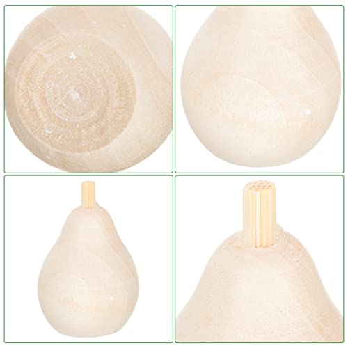Didiseaon Tiny Things 30pcs Mini Wooden Pear Unfinished Wood Peg Dolls for Crafts Unfinished Wooden Pear Figures for Desk Bookshelves Decoration DIY Didiseaon
