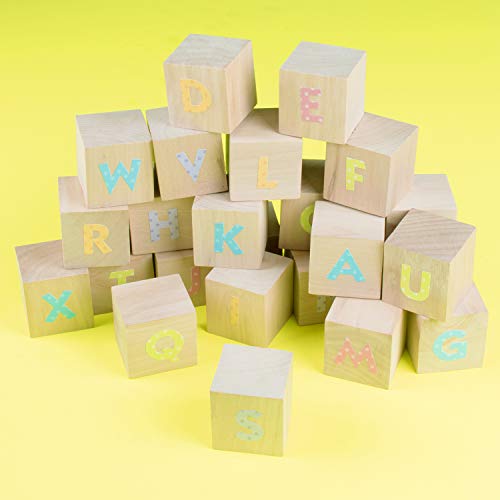 Unfinished Wood Blocks Cubes for Arts & Crafts DIY Projects (24 Pieces) Super Z Outlet