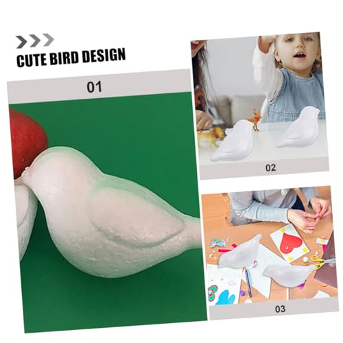TEHAUX 6pcs Bird Foam White Embryo White Brick Christmas Child TEHAUX