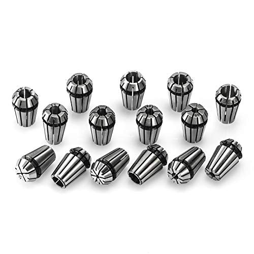 Genmitsu 15PCS ER11 Precision Spring Collet Set for CNC Engraving Milling Lathe Chuck Tool, 1.0mm-7.0mm & 1/4", 1/8" Genmitsu