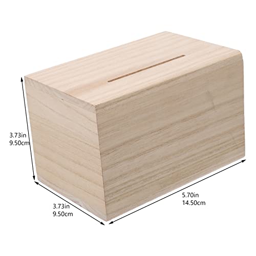 COHEALI Wooden Box 4pcs DIY Wooden Piggy Bank Unfinished Wood Coin Bank Money Storage Coin Jar Cash Box Storage Holder Chest Box Savings Bank for COHEALI
