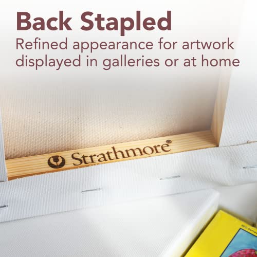 Strathmore 300 Series Stretched Canvas, Traditional Profile, 14x18 inches - Artist Canvas for Oil, Acrylic, Pouring & Mixed Media - 100% Cotton, Strathmore