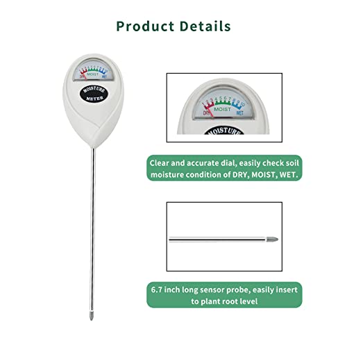Censinda Soil Moisture Meter, Soil Moisture Monitor for House Plants, Soil Hygrometer Moisture Sensor for Indoor & Outdoor, Garden, Farm, Lawn Plant Censinda