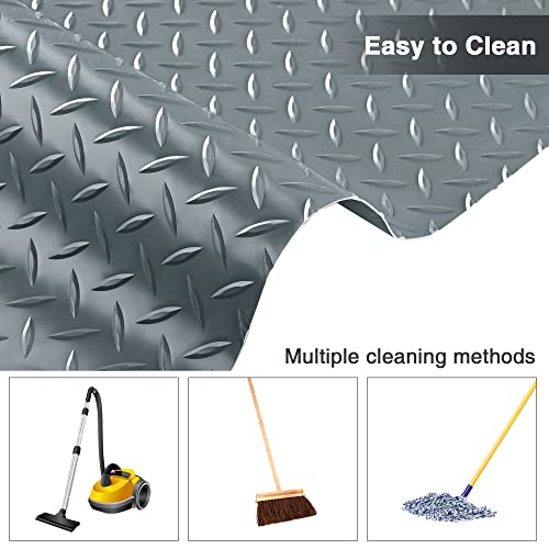 Yescom Garage Floor Mat Roll Diamond Car Parking Protect Trailer PVC 19.5x6.5 Ft for Warehouse Gym Basement Yescom