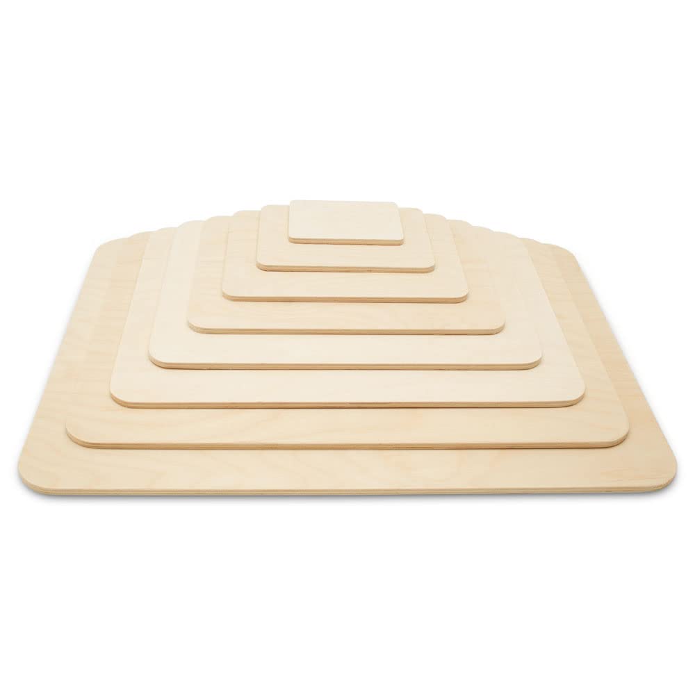 Wood Rectangle Plaque 4 x 3-inch, 1/4-inch Thick, Pack of 10 Small Rounded Edged Unfinished Wooden Cutouts to Paint, by Woodpeckers Woodpeckers