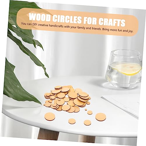 COHEALI 100Pcs Wooden Cutout Wood Circles with Holes Graffiti Chips Blank Decorate Wooden Wood Carving Hollow Out Wafer Crafts Wood Round Wood COHEALI