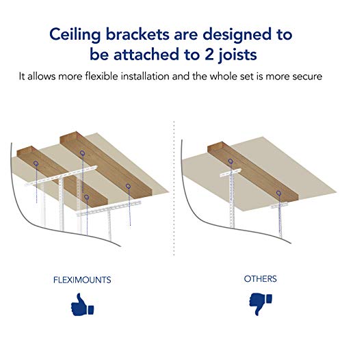 FLEXIMOUNTS 2 Pack 3x6 Overhead Garage Storage Adjustable Ceiling Storage Rack 72" Length x 36" Width x 40" Height (Black) FLEXIMOUNTS