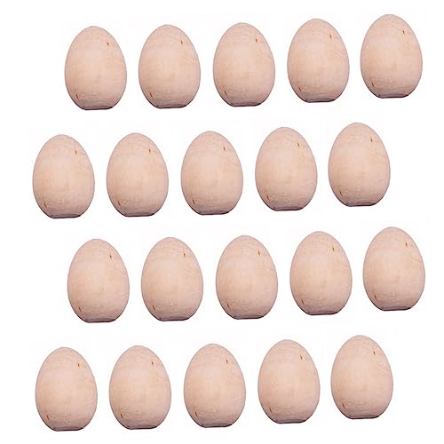 COHEALI 60 pcs Easter Eggs Unfinished Wooden Eggs White Wooden Eggs Unfinished Unpainted Wooden Eggs Wooden Hen Eggs Wood Eggs for Crafts Paint kit COHEALI