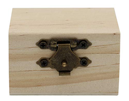 Creative Hobbies 12-Pack Mini Wooden Treasure Boxes with Locking Clasp - Unfinished Wood Treasure Chest for Party Favors, DIY Projects, Home Decor, Creative Hobbies