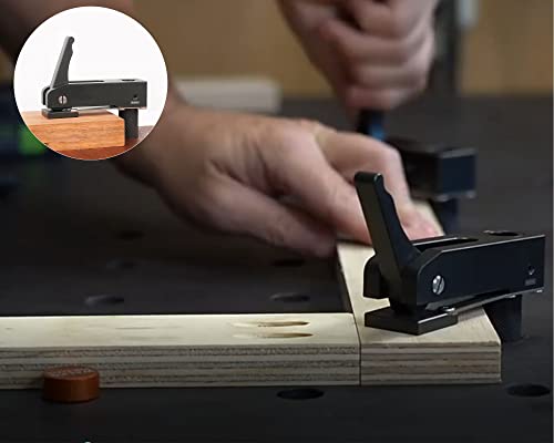 2 Pack MFT Bench Holdfast Woodworking Tools, 3/4" Desktop Quick Acting Hold Down Clamp Adjustable Fast Fixed Clip, Aluminum Alloy Benchtop Quick RUIITEN