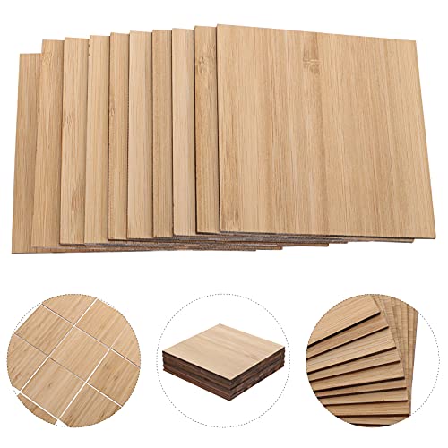 EXCEART Unfinished Craft Wooden Sheets Wood Pieces Blank Bamboo Wood Slices Wooden Square Cutouts for DIY Crafts Painting Staining Coasters 9cm 10Pcs EXCEART