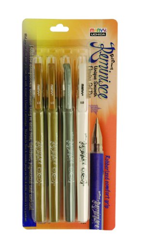 Uchida Marvy Ball Point Gel Excel Reminisce Opaque Pen Set Art Supplies, Assorted UCHIDA