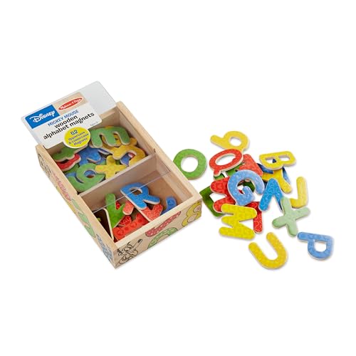 Melissa & Doug Disney Mickey and Friends Wooden Alphabet Magnets - 52 Uppercase and Lowercase Letters Melissa & Doug
