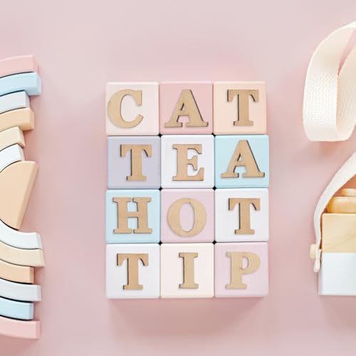 VILLCASE Mini Wood Letters and Numbers, Unfinished Wooden Alphabet Letter Slices, Wood Pieces DIY Wooden Numbers Blank Letters Spelling Educational VILLCASE