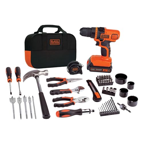 BLACK+DECKER 20V Max Drill & Home Tool Kit, 68 Piece (LDX120PK) BLACK+DECKER