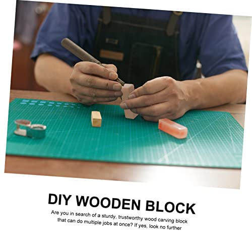 EXCEART 11pcs Seal Unfinished Wooden Block Blank Wood Slices DIY Kits Whittling Blocks for Wooden Whittling Wooden Block for Carving DIY Block Mini EXCEART