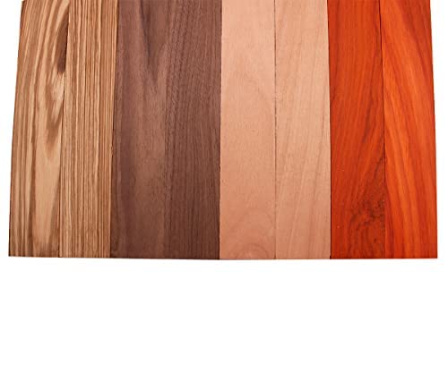 Imported Exotic Hardwood Variety Pack - Zebrawood, Walnut, Padauk, Okoume - 3/4" x 2" (8 Pcs) (3/4" x 2" x 18") Barrington Hardwoods