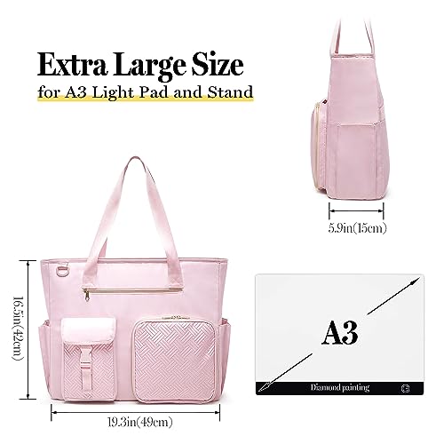 Fasrom Diamond Painting Carrying Case for A3 Light Pad, Diamond Painting Storage Bag with Padded Sleeve to Hold A3 LED Light Box and Diamond Art Fasrom