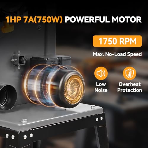 Hoteche 12-Inch Band Saw 7-Amp Two-Speed Benchtop with Stand for Woodworking and Metal Cutting, 1HP Hoteche