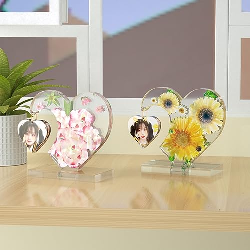 WORFACE Large Heart Photo Frame Resin Molds Picture Frame Silicone Molds, Epoxy Resin Picture Frame Mold for DIY Art Craft, Home Decor, Table WORFACE