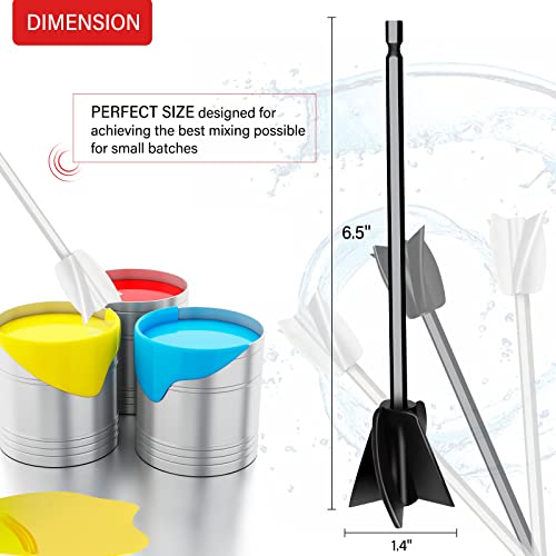 4 Pcs Resin Mixer Paddles for Resin Drill, Epoxy Mixer Attachment for Drill, Paint Mixer/Paint Stirrer for Mixing Resin, Epoxy, Silicone Molds Riomh