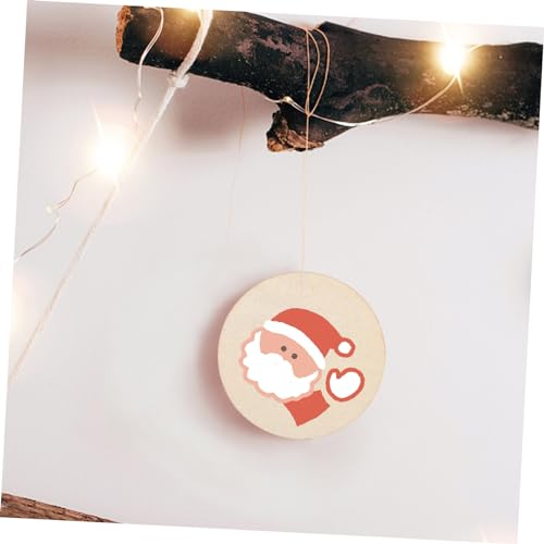 Tofficu 20pcs DIY Graffiti Wood Chips Christmas Decor Wooden Plate Decoupage Paper Round Cutout Tiles Unfinished Wood Circles Unfinished Wooden Board Tofficu