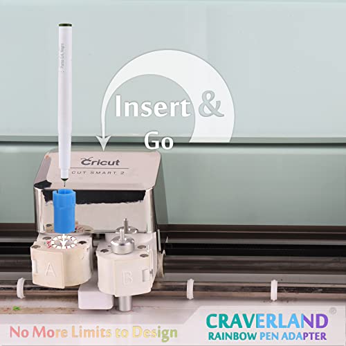 CRAVERLAND Pens Adapters for Cricut - Rainbow Pen Holders for Cricut Explore Air 3 Air 2 Air Maker 3 Maker 2 Maker to Compatible with At Least 40 CRAVERLAND