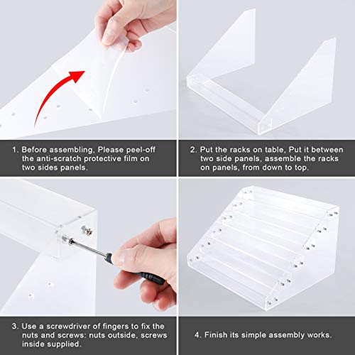 BTremary Clear Nail Polish Paint Organizer Holder Rack Shelf 6 Tier Acrylic Tattoo Ink Essential Oil Display Stand Holds Up to 56-96 Bottles. BTremary