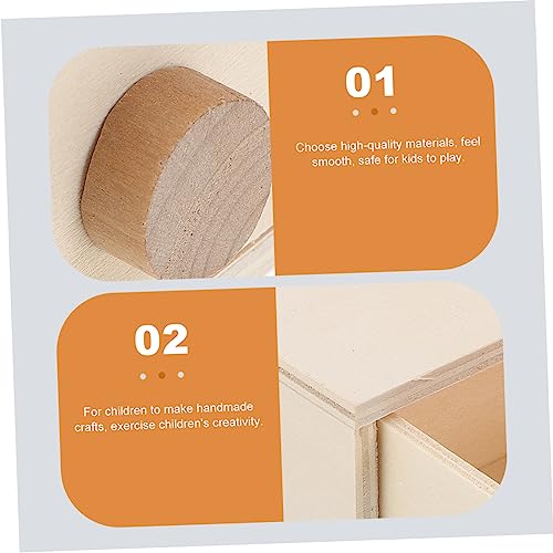 ABOOFAN 3pcs Boxes Handmade Storage Box Wood Jewelry Unfinished Jewelry Case Jewelry Organizer case Jewelry Organizer Tray Kids Jewelry Organizer ABOOFAN