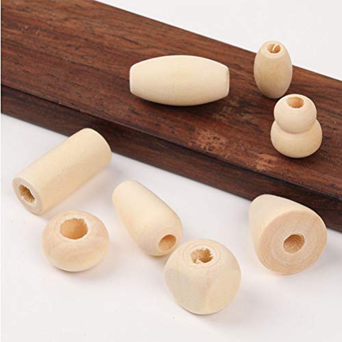 EXCEART 100pcs Wooden Beads Barrel Shaped Unfinished Wood Spacer Beads Jewelry Findings Charms for DIY Bracelet Necklace Craft Making Supplies Style EXCEART