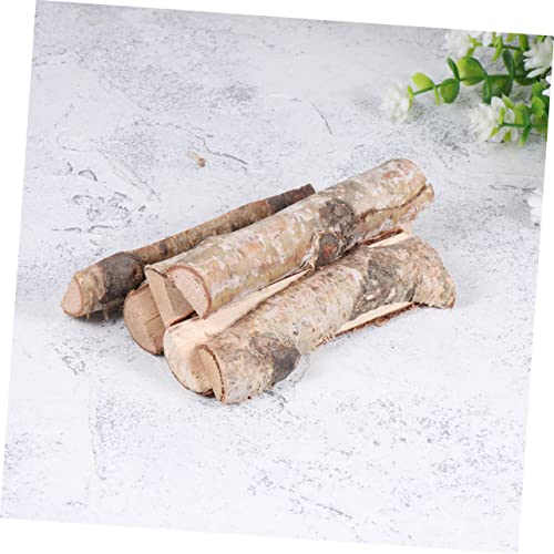 SEWACC 8 Pcs Nativity Decor Reptile Decor Artificial Fireplace Birch Log Bundle Mini Birch Logs Christmas Xmas Party Wood Pieces Christmas Photo SEWACC